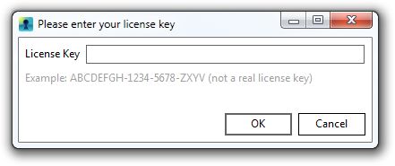 Enter License Number Window
