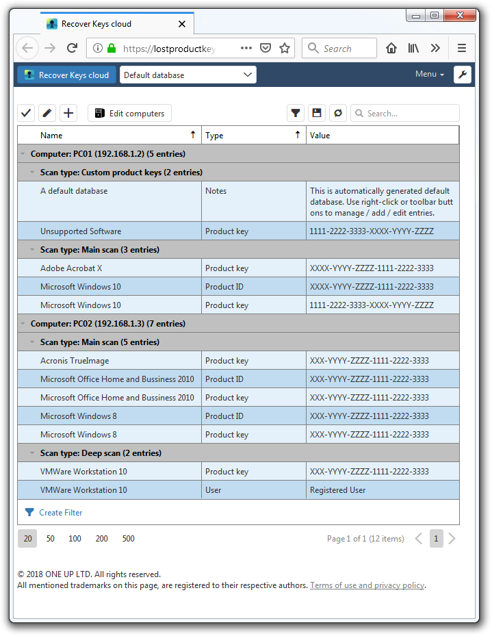 Recover Keys Cloud in Firefox