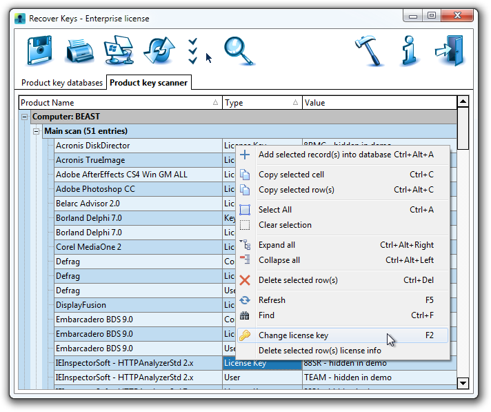 How to Change Product License Key with Recover Keys