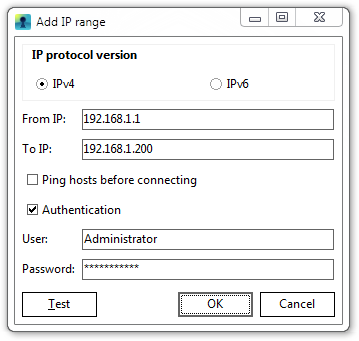Add IP Range Dialog Box