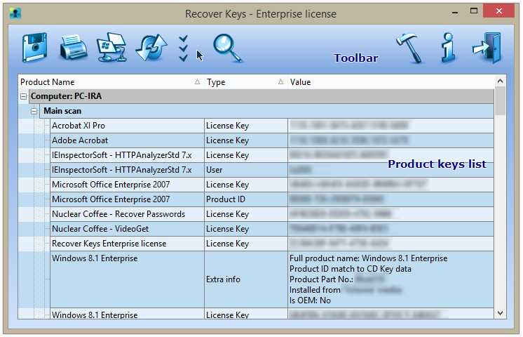 Recover keys instal the last version for android